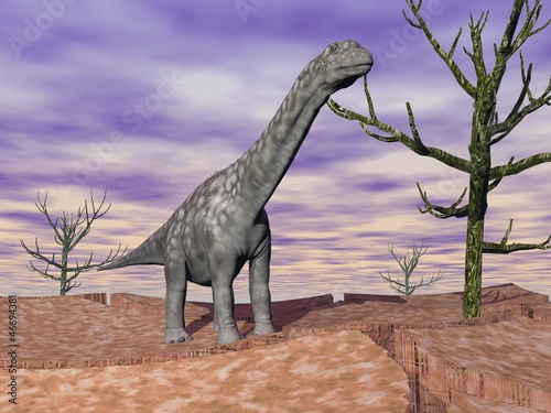 Illustration: Argentinosaurus dinosaur in the wild Argentinosaurus dinosaur in the wild