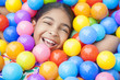 African American Girl Child Colorful Plastic Balls