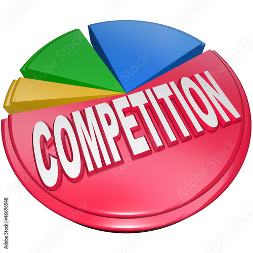 Illustration: Competition Pie Chart Market Share Competitors Pieces Competition Pie Chart Market Share Competitors Pieces