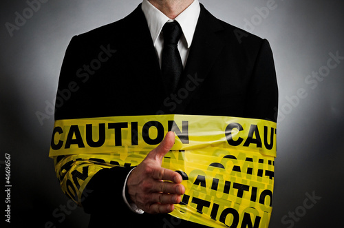 Photo: Caution Hand Shake Caution Hand Shake