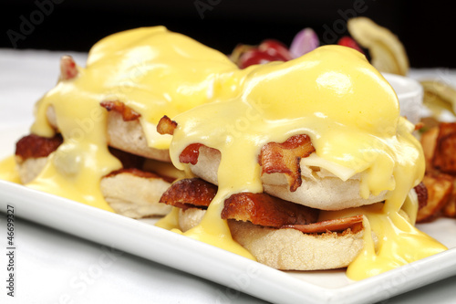 Photo: Double stacked eggs benedict Double stacked eggs benedict