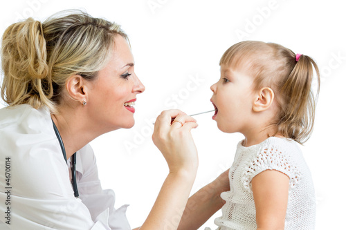 Photo: doctor examining baby isolated on white background doctor examining baby isolated on white background