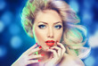 Girl in festive lights