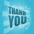 words thank you on digital screen, holiday concept