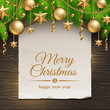 Banner with greeting & Christmas tree branches with decor