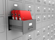 Illustration: Box with three folders Box with three folders