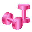 Vector illustration of pink dumbbells