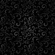 Abstract black floral seamless pattern