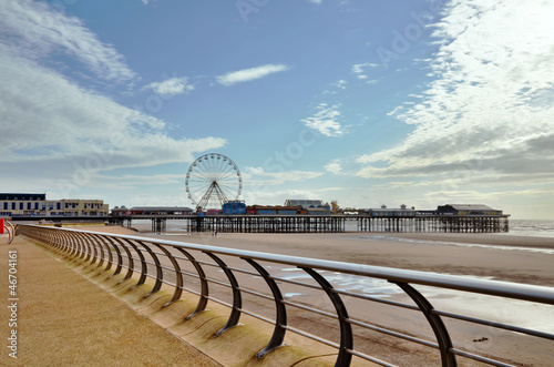 Photo: Blackpool promenade with the pier. Blackpool promenade with the pier.