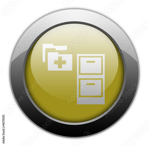 Illustration: Yellow Metallic Orb Button "Medical Records" Yellow Metallic Orb Button "Medical Records"