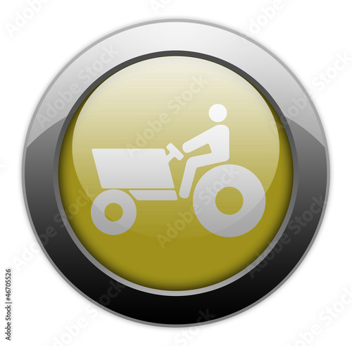 Illustration: Yellow Metallic Orb Button "Tractor" Yellow Metallic Orb Button "Tractor"