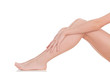 Well-groomed female legs after depilation procedure