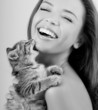 Girl with a kitten
