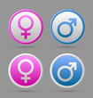 Venus and Mars female and male symbols