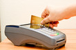 Close up Payment machine on during using Credit card from custom