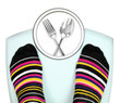 Woman' s feet on weighing scale