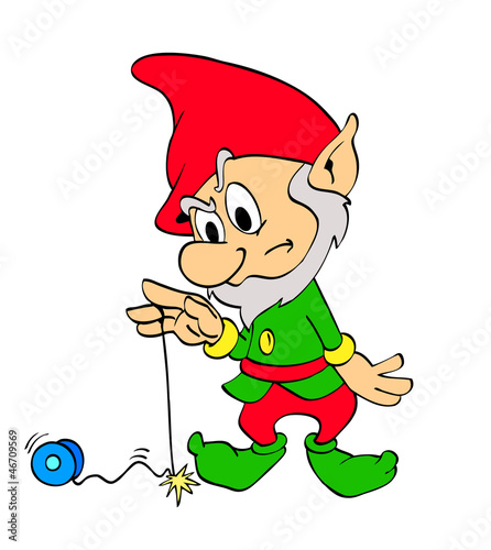 Illustration: Christmas Elf With Yo-Yo Christmas Elf With Yo-Yo