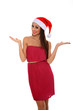 girl with santa claus hat
