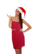 girl with santa claus hat