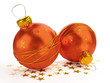 Christmas ornaments on white