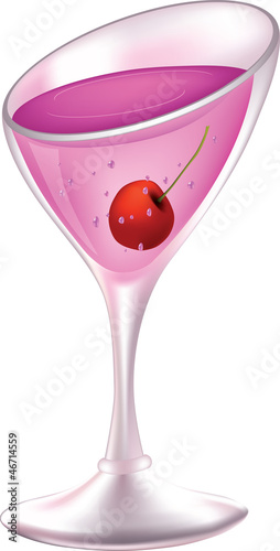 Vector: Cocktail with a cherry Cocktail with a cherry