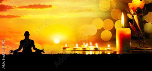 Photo: Meditation with candles Meditation with candles