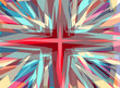 Religious cross starburst background