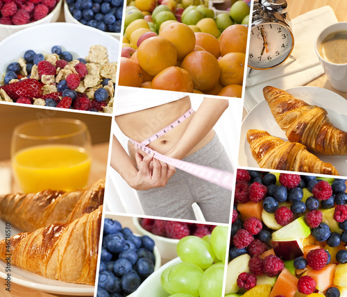 Photo: Montage Woman & Fresh Healthy Diet Food Lifestyle Montage Woman & Fresh Healthy Diet Food Lifestyle