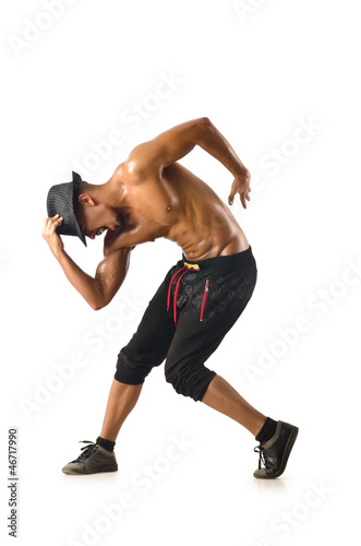 Photo: Funny dancer isolated on the white Funny dancer isolated on the white