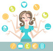 Woman Juggling Different Areas of Her Life