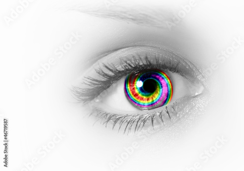 Illustration: Human eye on grey background Human eye on grey background