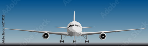 Vector: Vector illustration of big airplan in front. Vector illustration of big airplan in front.