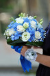 beautiful blue and white fresh flowers wedding bouquet