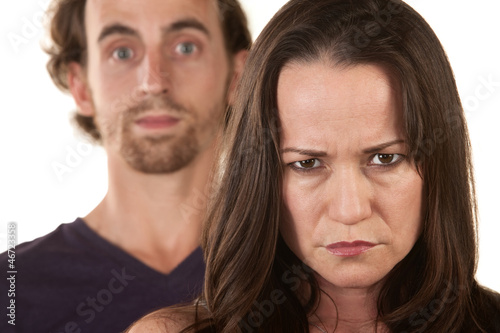 Photo: Angry Woman and Innocent Man Angry Woman and Innocent Man