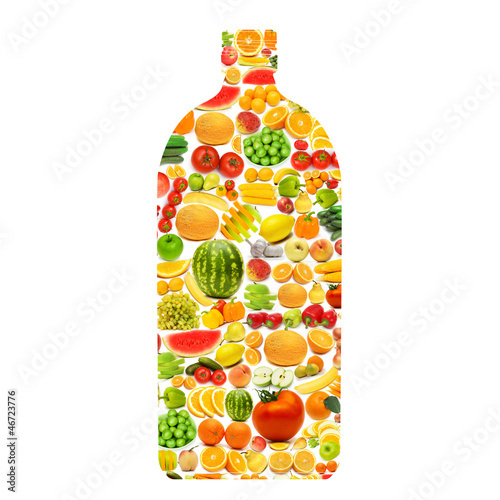 Photo: Silhoette made from various fruits and vegetables Silhoette made from various fruits and vegetables