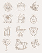 Vector: Baby icons - girl Baby icons - girl