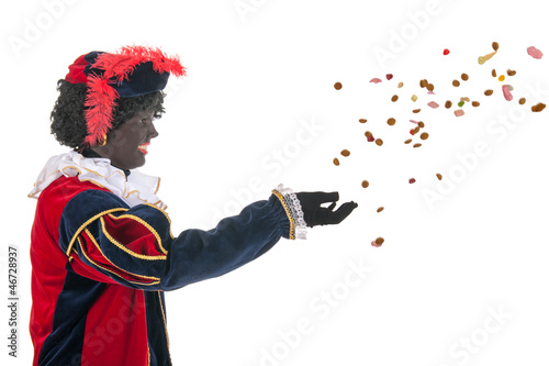 Photo: Dutch black pete throwing Sinterklaas candy Dutch black pete throwing Sinterklaas candy