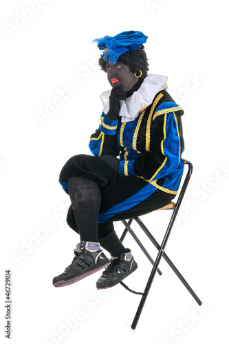 Photo: Dutch black pete thinking Dutch black pete thinking