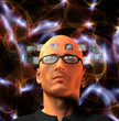 Images encircle mans head