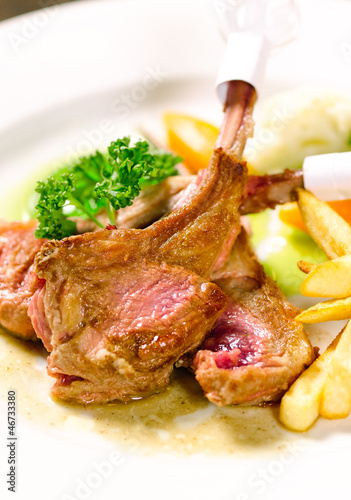 Photo: Lamb ribs steak a taste of european food Lamb ribs steak a taste of european food