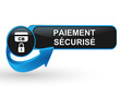 paiement sécurisé sur bouton web design bleu