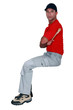 Painter sitting on invisible surface