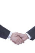 Two businessmen shaking hands, close-up