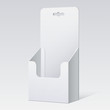 White Cardboard holder for brochures and flyers.