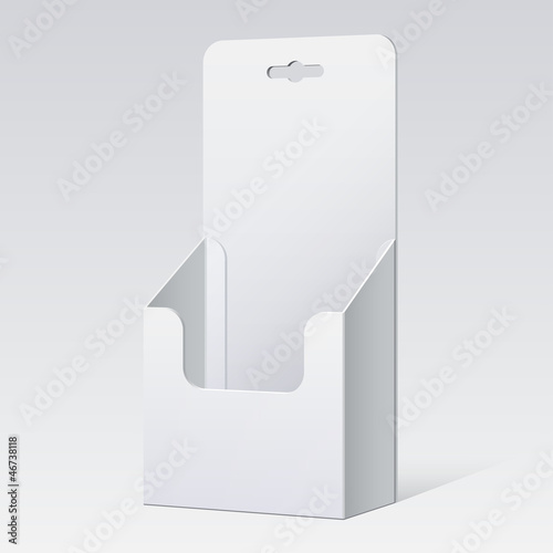 Vector: White Cardboard holder for brochures and flyers. White Cardboard holder for brochures and flyers.