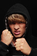 Yong man in hood