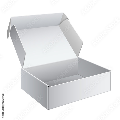 Vector: White Package Box Opened. For electronic device White Package Box Opened. For electronic device