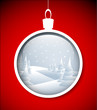 Vector Christmas bauble with snowy landscape