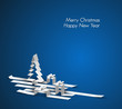 Merry Christmas card made from paper stripes