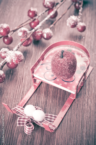 Photo: Christmas sleigh Santa Claus in vintage style Christmas sleigh Santa Claus in vintage style